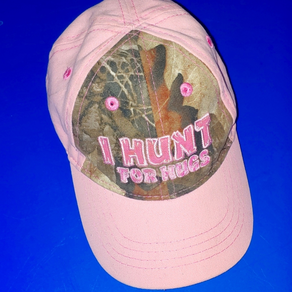 Pink and Camo infant peak cap